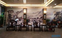 廣州白云永泰學山創意園辦公室噴畫卷簾-電動窗簾實拍